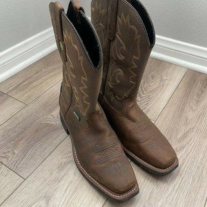 10.5 John Deere Boots: Men's JD5112 Waterproof 11-Inch Cowboy Western Work Boots